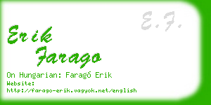 erik farago business card