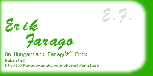 erik farago business card